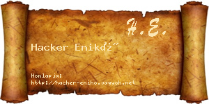 Hacker Enikő névjegykártya